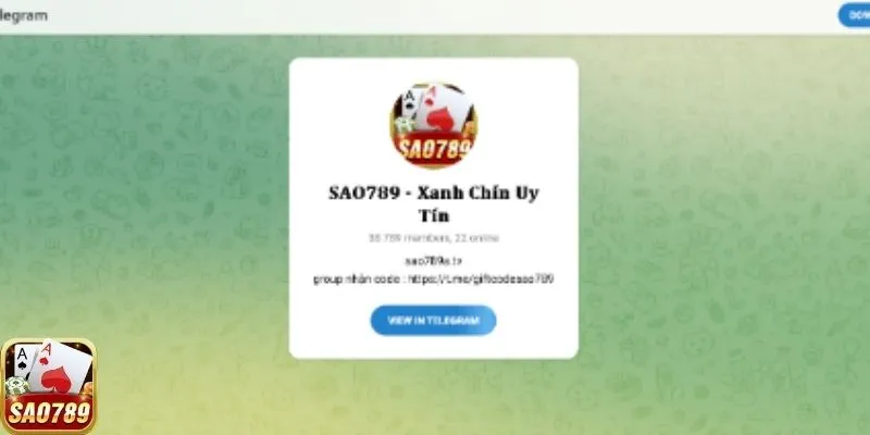 Tham gia nhóm cổng game Sao789 để cập nhật thông tin nhanh 